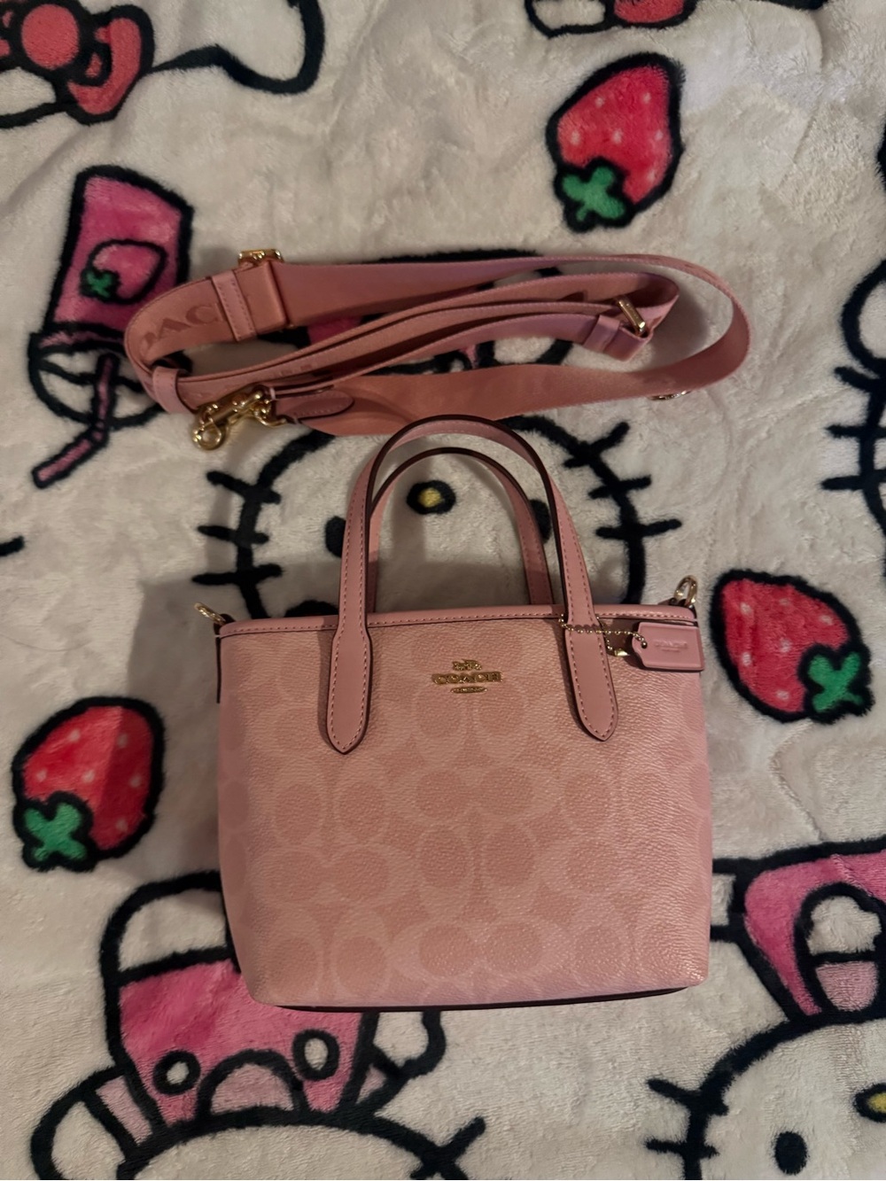 Coach powder pink mini city tote